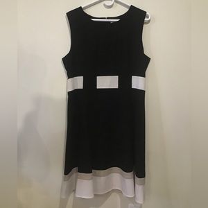 Classic Calvin Klein Black Dress with black and white details